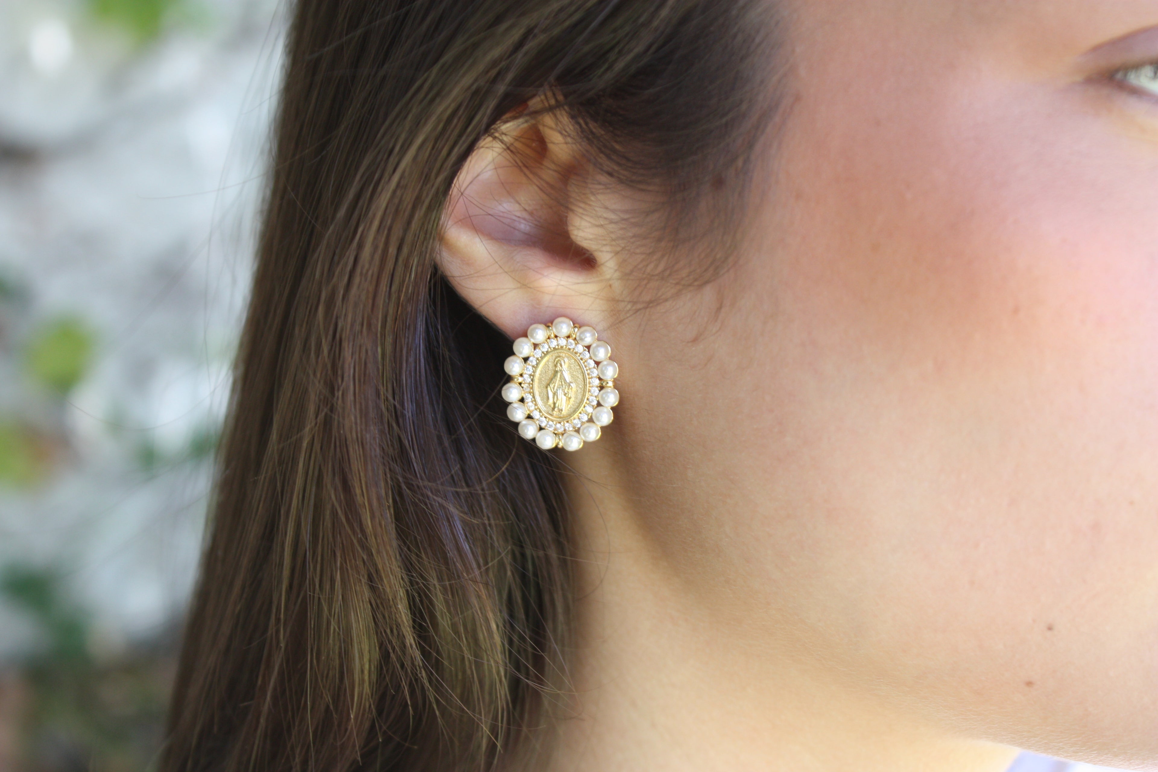 Our Lady Pearl Earrings