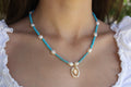 Miraculous Medal Turquoise & Pearl Necklace