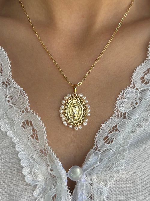 Our Lady of Guadalupe Pearl Necklace