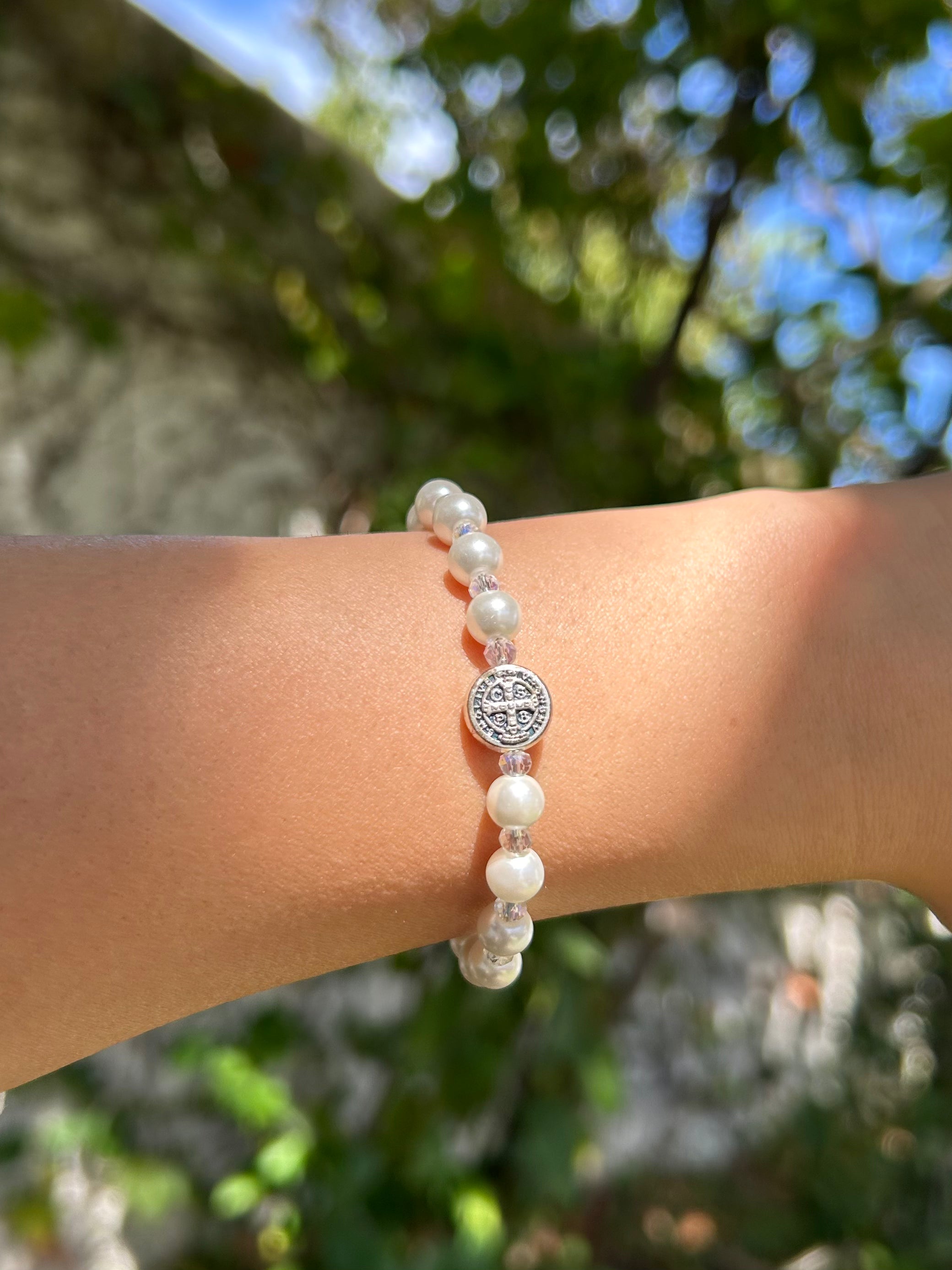 Benedictine Pearl Bracelet - Handmade