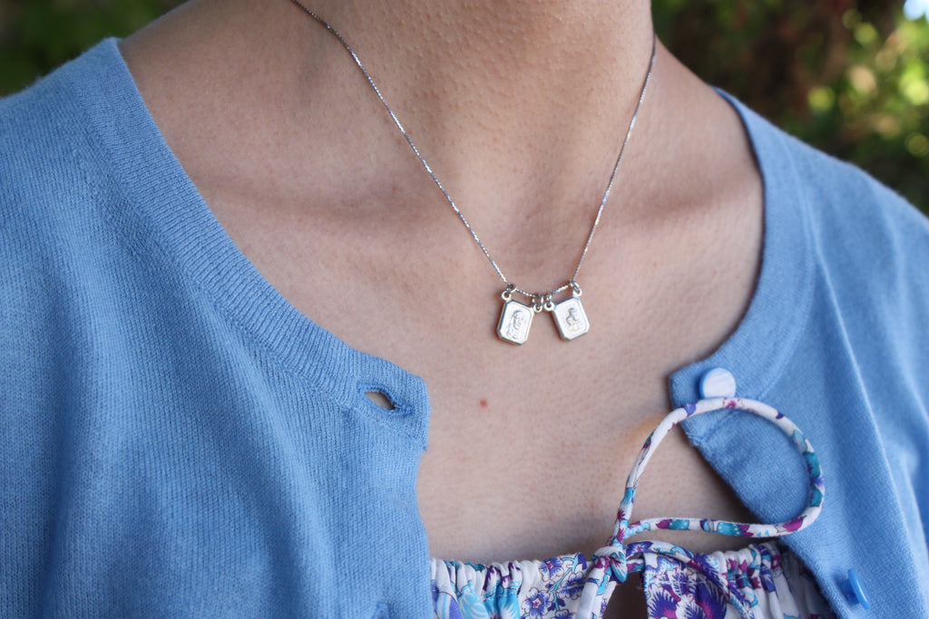 Catholic Scapular Sterling Silver Necklace - Fine Box Chain