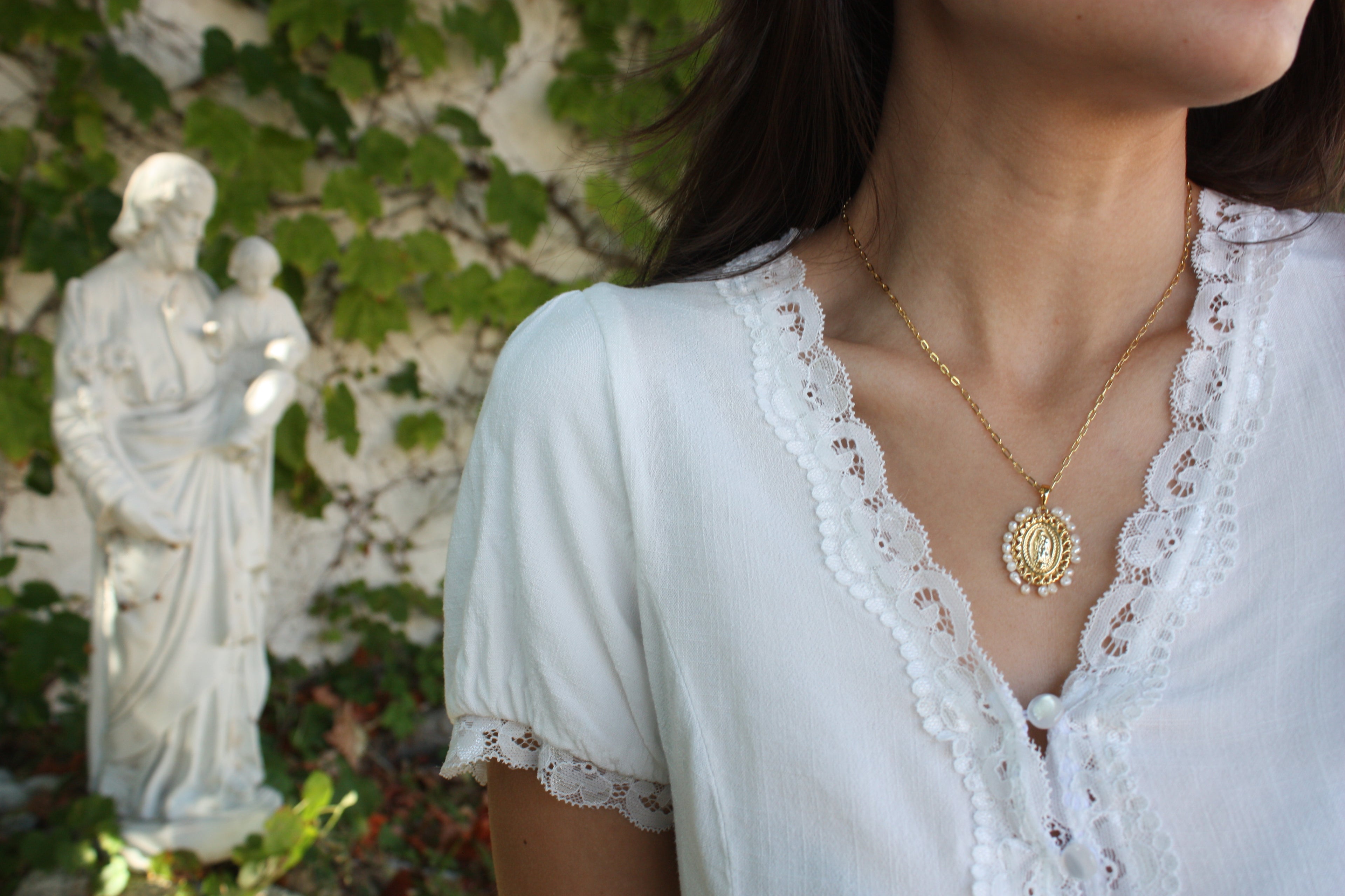 Our Lady of Guadalupe Pearl Necklace