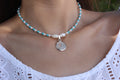 Our Lady of Guadalupe Turquoise Pearl Necklace